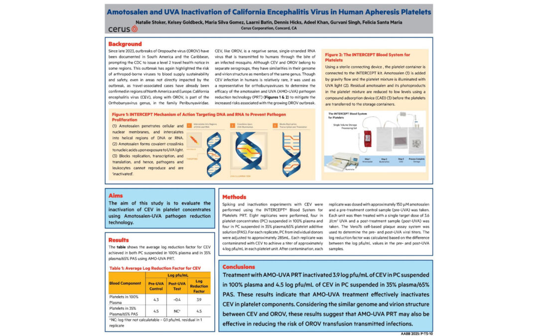 Amotosalen and UVA Inactivation of CEV in Human Apheresis Platelets